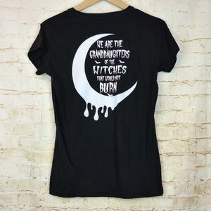 Witches Would Not Burn Shirt Womens S Black Graphic Moon Gothic Whimsigoth